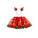 Qmyliery Kids Girl Skirt Outfit Baby Christmas Print Tutu Skirt with Headband Gift