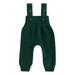 Suanret Toddler Baby Boys Girls Knit Overalls Sleeveless Solid Color Bib Pants Jumpsuit Suspender Pants Green 9-12 Months