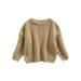 Canrulo Toddler Baby Girls Boys Knit Sweater Long Sleeve Oversized Warm Knitwear Pullover Top Fall Winter Casual Sweater Light Khaki 6-9 Months