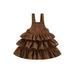 Toddler Girl Overall Dress Sleeveless Layered Ruffle Suspender Dress