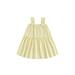 jxxiatang Girl Ruffle Dresses Sleeveless Off Shoulder Solid Color Princess Dress