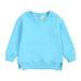 CaComMARK PI Clearance Toddler Boys Girls Sweatshirt Pullover Solid Color Fleece Shirts Tops Blue