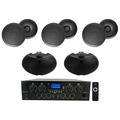 Rockville Multi-Room Home Audio Receiver+6) 6.5 Black Ceiling+2) Patio Speakers