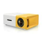 XIAN Portable Home Video Projector Home Theater Video Projector with Remote Control for Home Theater Headphone Speaker Yellow EU Plug