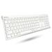 Macally Wireless Bluetooth Keyboard for Mac or Windows PC - Compatible Apple Keyboard Rechargeable - Multi-Device Keyboard Up to 3 Devices with 110 Keys 20 Shortcuts and Numeric Keypad - White