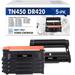 TN450 Toner High Yield and DR420 Drum Unit Set Compatible for Brother TN-450 DR-420 use with HL-2270DW HL-2280dw MFC-7240 MFC-7360n Printer (4x TN450 Toner Cartridge 1x DR420 Drum Unit )