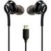 OEM AKG Earbuds Stereo Headphones for ASUS Smartphone for Snapdragon Insiders - Designed by AKG - with Microphone and Volume Buttons (Black)