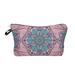 Mandala Style Floral Printing Makeup Pouch Pencil Case Portable Cosmetic Bag Zippered Travel Toiletry Bag Waterproof for Women G