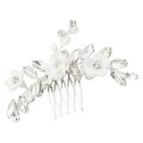 Frienshipship Gifts Women Wedding Bridal Hair Comb Rhinestone Flower Bobby Pins Barrettes Twist Headgear Bride Miss White Metal