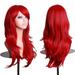 Jzenzero 70cm Women Long Curly Cos Wigs Knotless Smooth Fiber Hair Accessories for Beauty Women Party Cosplay Red