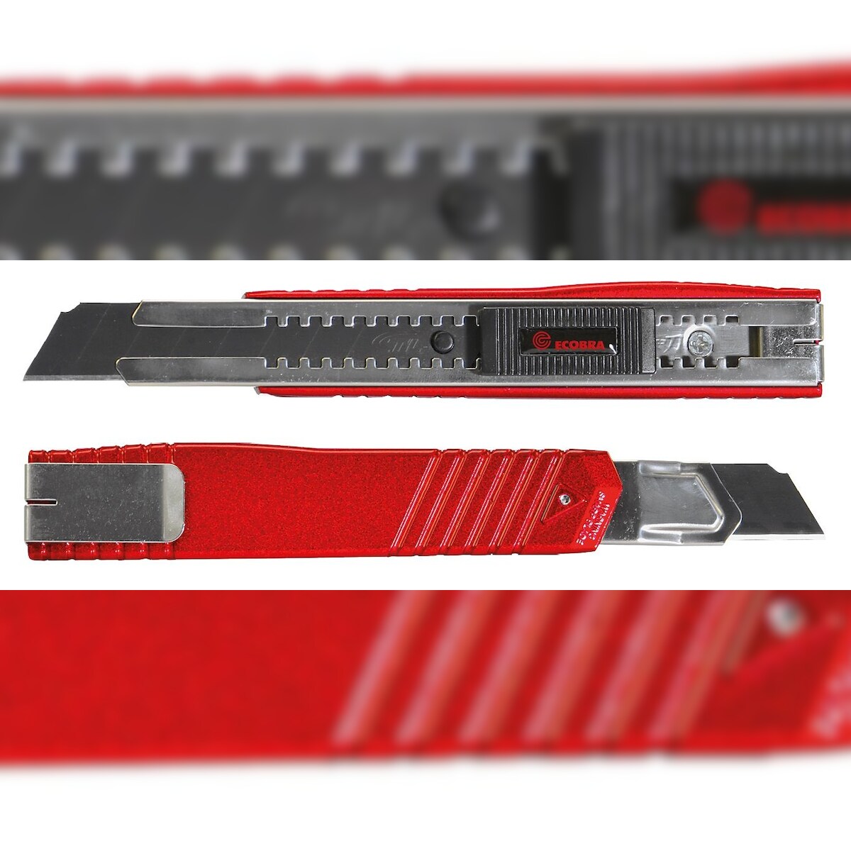 ECOBRA 770525 Cutter Premium - 18 mm Carbonstahlklinge, Metallgehäuse rot Image