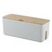 Power Cord Charging Cable Small Organizer Bins Small Containers Cord Organizer Wall Mounted Wire Box Storage Box White Wood Plastic