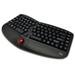 Adesso WKB-3150UB - Wireless Ergonomic Keyboard with Built-in Removable Trackball and Scroll Wheel Split Key Long Battery Life Small and Portable -Compatible for Laptop/Desktop/PC/Windows XP/7/8/10