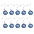 Round Pendant Trays 10pcs 12MM DIY Earring Accessories Earring Bezel Wooden Ear Trays Round Bases for Jewelry Making Crafts with 10pcs 12 mm Glass Sticker(Blue)