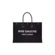 Rive Gauche Large Tote Bag In Printed Canvas And Leather