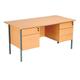 Serrion 4 Leg Double Pedestal Desk 1500x750x725mm Ellmau Beech KF882395