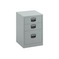 Bisley A4 Home Office Filing Cabinet, 2 Stationery +1 Filing Drawer, Silver