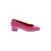 Good Guys don't wear leather Heels: Pumps Chunky Heel Work Pink Solid Shoes - Women's Size 37 - Round Toe