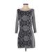 White House Black Market Casual Dress - Sweater Dress: Gray Marled Dresses - Women's Size Small