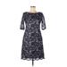 Vince Camuto Cocktail Dress - A-Line: Blue Print Dresses - Women's Size 2