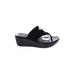 Kenneth Cole REACTION Wedges: Slip On Platform Casual Black Solid Shoes - Women's Size 8 1/2 - Open Toe