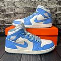 Nike Shoes | Jordan 1 Mid Unc 2013 Us Mens Size 11.5 Nike North Carolina Aj1 Baby Blue | Color: Blue/White | Size: 11.5