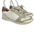 Coach Shoes | Coach Moonlight Ivory Cream Sneakers Lace Up Genuine Leather Suede Shoes Sz 7 B | Color: Cream/Tan | Size: 7