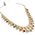 J. Crew Jewelry | J.Crew Rainbow Crystal Statement Necklace Natural Rainbow Gold Plated Brass | Color: Gold/Pink | Size: Os