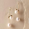 Anthropologie Jewelry | Blooming Pearl Sculptural Drop Earrings Gold Jewelry Anthropology Madewell | Color: Gold/White | Size: Os