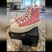 Converse Shoes | Converse Chuck Taylor Platform Lift Leather Sherpa Lined Rust Pink Sz. 6 | Color: Pink | Size: 6