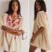 Free People Dresses | Free People Rosa Linda Embroidered Mini Dress Nwot S | Color: Pink/Tan | Size: S