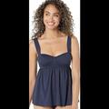 Michael Kors Swim | Michael Kors Women's Baby Doll Tankini Swimsuit Top Navy Medium | Color: Blue | Size: M