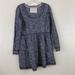 Anthropologie Dresses | Anthropologie Size Small Grey Striped Full Sleeve Scoop Neck Flowy Sleeve Dress | Color: Black/Gray | Size: S