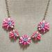 J. Crew Jewelry | J. Crew Gold Pink Floral Starburst Bibb Necklace | Color: Gold/Pink | Size: Os