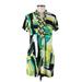 Alfani Casual Dress - Shift Collared Short sleeves: Green Dresses - Women's Size Medium