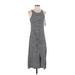 Gap Casual Dress - A-Line Crew Neck Sleeveless: Gray Dresses - Women's Size Small Petite