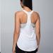 Lululemon Athletica Tops | Lululemon | 105 F Singlet Tank Top White & Silver Stripes Women’s Size Medium | Color: Gray/White | Size: 8