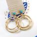Anthropologie Jewelry | Anthropologie Stone Bamboo Hoop Drop Earrings | Color: Gold | Size: Os