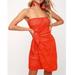 Free People Dresses | Free People, Oceanside Orangy Red Crochet Strapless Minidress Size Large New!!! | Color: Orange/Red | Size: L