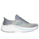 Skechers Women's Slip-ins: Max Cushioning Elite - Prevail Sneaker | Size 9.0 | Gray/Blue | Textile/Synthetic | Vegan | Machine Washable