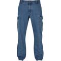 Bequeme Jeans URBAN CLASSICS "Urban Classics Herren Straight Leg Cargo Jeans" Gr. 32, Normalgrößen, blau (light blue washed) Herren Jeans