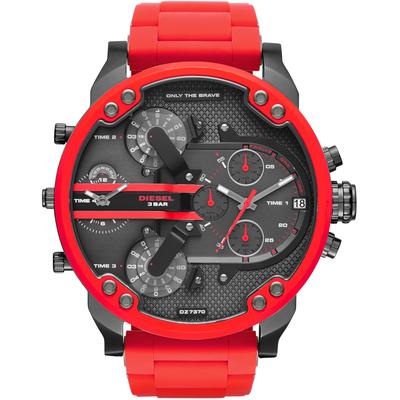Chronograph DIESEL "MR. DADDY 2.0", rot, Armbanduhren, Herren, Quarzuhr, Armbanduhr, Herrenuhr, Stoppfunktion, Edelstahlarmband Image