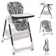 COSTWAY Folding Baby High Chair, Adjustable Toddlers Highchair with Storage Basket, Removable Double Trays, 5 Point Harness, 4 Lockable Wheels, Infant Feeding Chair for 6-36 Months (Geometric Pattern)