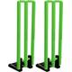 22YardsPro Cricket Plastic Spring Return With Bails & Metal Base Wickets PK 2 Green & Yellow Separately (Green)