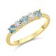 F.Hinds Womens 9ct Gold Blue Topaz And Diamond Ring