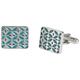 Simon Carter Mens West End Retro Enamel Cufflinks - Silver/Teal