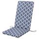 Waterproof High Back Chair Cushion With Ties 120x45x4cm | Indoors/Outdoors Patio Seat Pad Cushion For Garden Chairs, Loungers, Recliner, Relaxer | Water-Resistant Material |Marocco Graphite