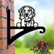 Hanging Basket Bracket Golden Retriever, Dog Lovers, Powder Coated Black, Heavy Duty