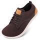 JOINFREE Men Training Sneakers Breathable Knit Walking Shoes Anti-Skid Zero Drop Gym Sneakers Brown 6.5 Wide