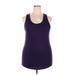 Zyia Active Active Tank Top: Purple Solid Activewear - Women's Size 2X-Large